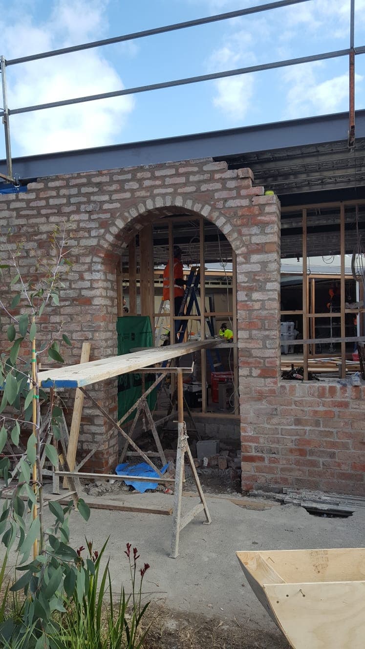 New brick opening built into a Glen Iris home during a renovation extension by Goodwin Bricklaying